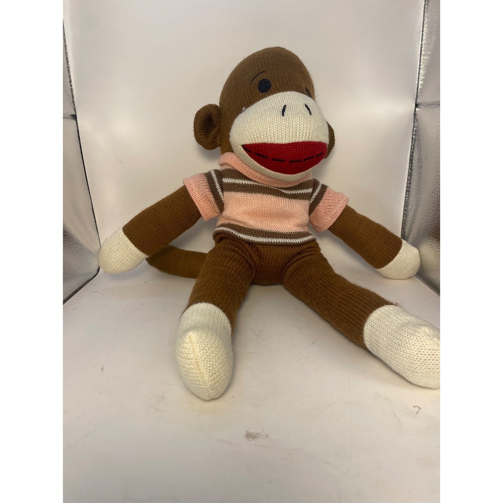 Plush Dan Dee Collectors Choice Monkey in Pink Striped Sweater